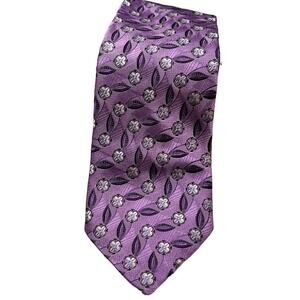 Robert Talbott Best of Class Hand Sewn Silk Tie USA Made Purple Lilac White Blue